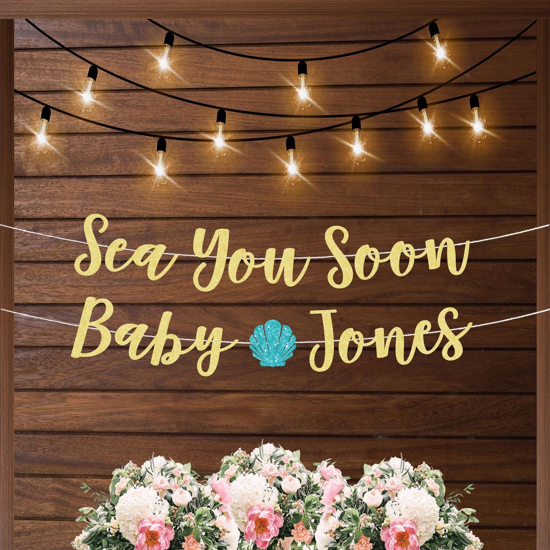 Custom Sea You Soon Baby Shower Banner, Ocean Themed Baby Shower ...