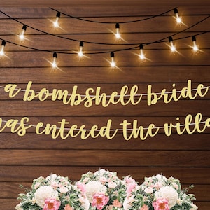 A bombshell bride has entered the villa banner, casa bachelorette party banner, tropical island destination bachelorette, love bachelorette