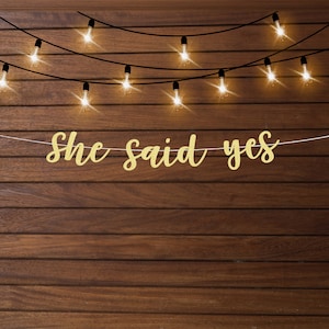 She said yes banner, bachelorette party banner, bridal shower banner, bachelorette party decorations, bachelorette party sign, hen party