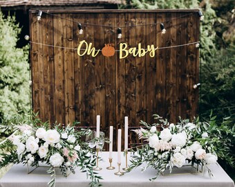 Oh baby banner, pumpkin banner, fall baby shower banner, pumpkin baby shower decorations, fall baby shower decor, girl baby shower decor