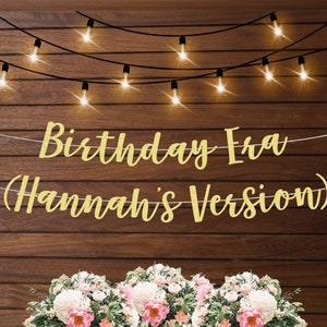 Personalized birthday era banner, end of an era banner her version party banner 30th birthday banner, eras themed birthday party decorations