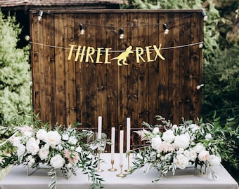 Three rex birthday banner, three rex decorations, dinosaur birthday party, 3 rex banner, dinosaur decor, rawr birthday party, third birthday