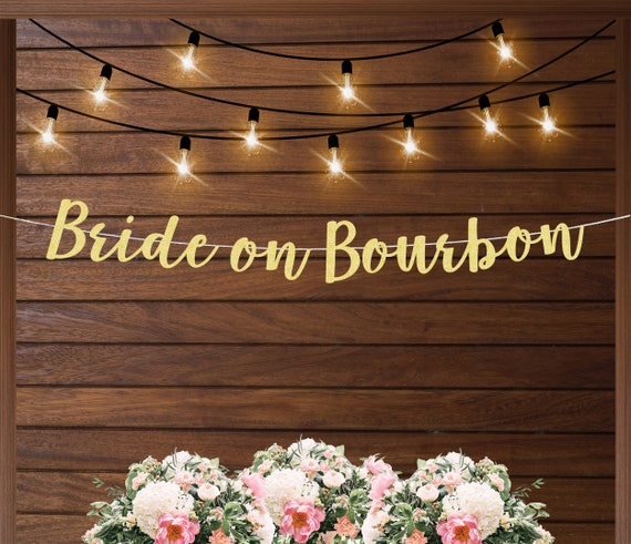 Bride on Bourbon NOLA bachelorette banner, New Orleans themed bachelorette or bridal shower, girls night out, NOLA squad, Bourbon Street