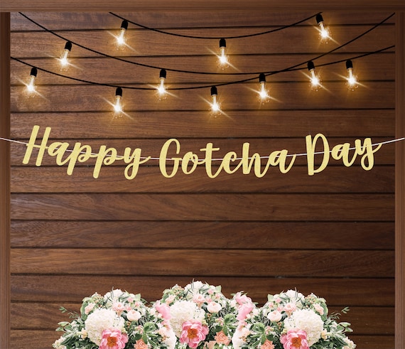Happy gotcha day banner, adoption celebration banner, adoption party banner, dog adoption, pet adoption day, new puppy, welcome home