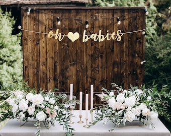 Oh babies banner, twins baby shower banner, Baby shower decorations, baby shower banner, baby shower, gender reveal,  gender reveal banner