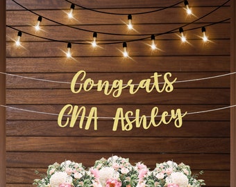 CNA banner, CNA graduation party decorations, certified nursing assistant grad, nurse personalized banner, grad party banner, CNA diploma