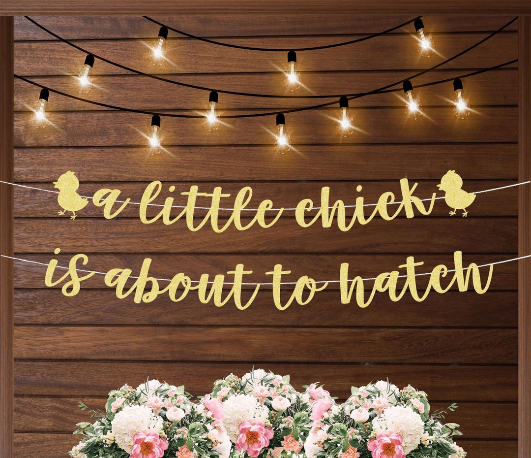 A Little Chick is About to Hatch Baby Shower Banner, Farm Themed Baby ...
