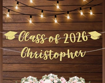 Graduation banner Class of 2026 banner, graduation party decorations, graduation party ideas, personalized graduation party decorations 2026
