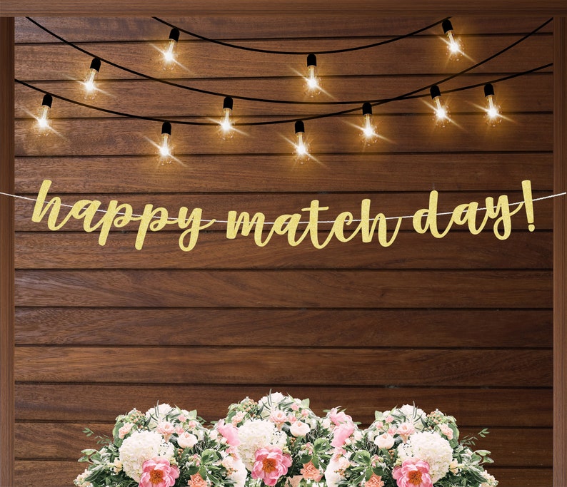 Happy Match Day Banner – Glitzer-Wimpelkette Für Residency Match Day & Abschlussfeier