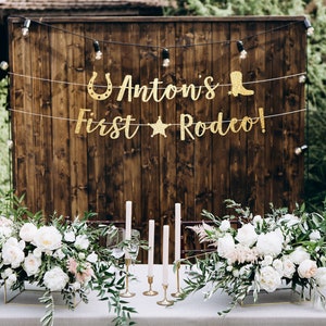 First rodeo decor, rodeo themed, cowboy birthday banner, cowgirl birthday banner, rodeo birthday party decorations, first rodeo banner