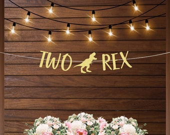 Two rex birthday banner, two rex decorations, dinosaur birthday party, 2 rex banner, dinosaur decor, rawr birthday party, second birthday