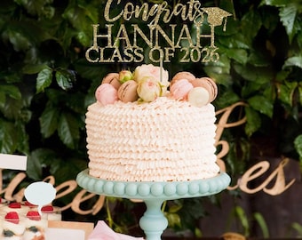 Graduation cake topper, grad cap cake topper, personalized graduation cake topper, high school graduation decorations graduation topper 2026