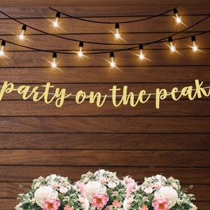 Mountain bachelorette party decorations, party on the peak banner, cabin bachelorette banner, Colorado bachelorette party, Ashe bachelorette