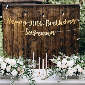 Happy 90th birthday banner personalized, 90th birthday party decorations 90th birthday banner, 90th birthday decoration, 90th birthday sign