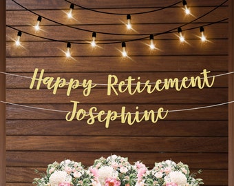 Personalized retirement banner, coworker leaving gift, retirement party decorations, custom name retirement, going away party gift