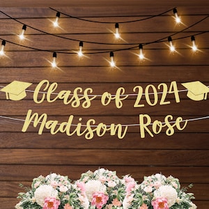 Class of 2024 banner, graduation party decorations, high school graduation party ideas, personalized graduation party decorations 2024