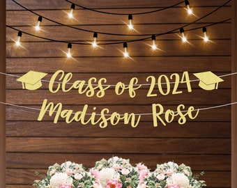 Class of 2024 banner, graduation party decorations, high school graduation party ideas, personalized graduation party decorations 2024
