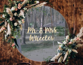 Wedding banner, couples name banner, Mr & Mrs banner, wedding decoration, sweetheart table decor, Mr and mrs banner, engagement banner