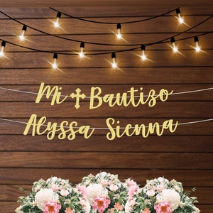 Mi bautizo banner God bless banner, baptism banner, christening banner, first communion banner, baptism banner for girls, spanish banner