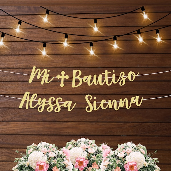 Mi bautizo banner God bless banner, baptism banner, christening banner, first communion banner, baptism banner for girls, spanish banner