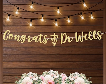 Personalized Veterinary school graduation banner, veterinary graduation decorations, Vet tech graduation, class of 2026, Congrats Dr custom