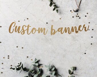 Custom banner, gold banner, custom Christmas banner, party banner, custom party banner, personalized Christmas banner, custom Christmas sign