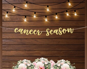 Cancer season banner, June birthday, July birthday, Cancer birthday party, zodiac birthday banner, millennial birthday, adult birthday