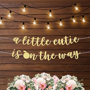 A little cutie is on the way baby shower banner, clementine baby shower, greenery themed baby shower, gender neutral decorations