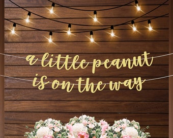 Little peanut baby shower decorations, little peanut gender reveal decoration, little peanut banner, elephant baby shower banner, blue