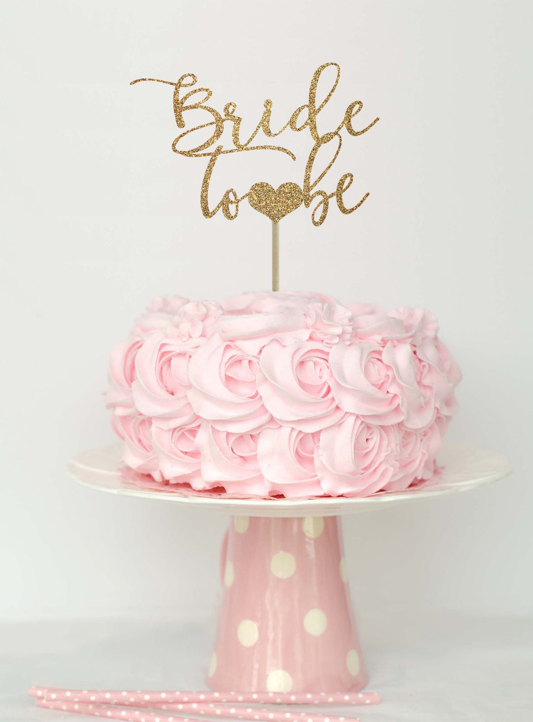 Bride to Be - Love Themed Gold Cake Topper for Proposal, Wedding, Bridal  Shower or Anniversary Cake (Pack of 2)