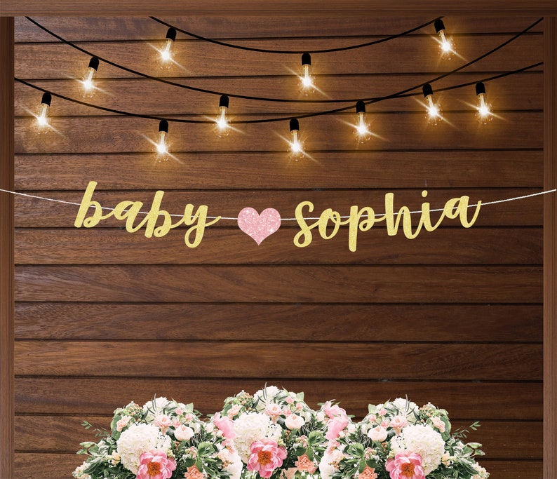 Baby Shower Banner Baby Girl Banner Baby Shower Personalized Etsy