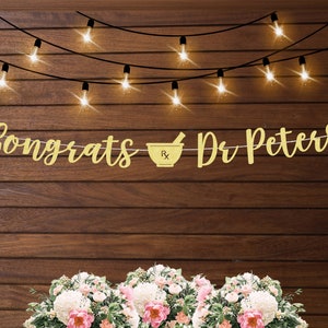 Personalized Pharmacy school graduation banner, pharmacist graduation decorations, Pharm D graduation, class of 2024, Congrats Dr custom