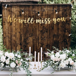 We will miss you banner, office work party, retirement party decor, retirement banner, going away party decor, farewell party decorations
