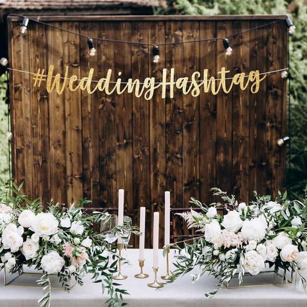 Wedding hashtag banner, custom banner wedding, wedding hashtag sign, photo booth props, funny hashtag banner, funny hashtag sign, letters