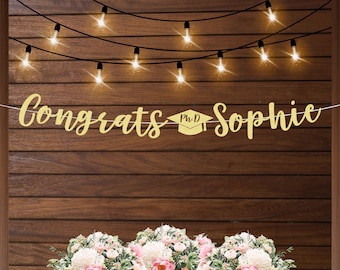 Personalized PhD graduation banner, PHinisheD banner, doctorate graduation ideas, dissertation defense party ideas, doctor in philosophy