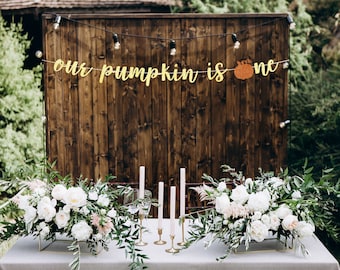 Our pumpkin is one banner, pumpkin birthday decorations, our pumpkin is one decor, pumpkin themed first birthday, fall birthday decorations