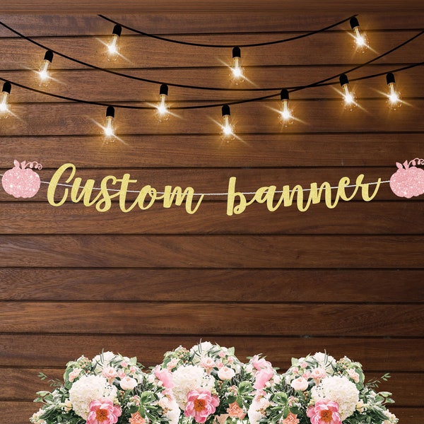 Custom banner pumpkin girl, custom pumpkin banner, personalized banner, birthday banner pumpkin baby shower pumpkin banner fall decorations