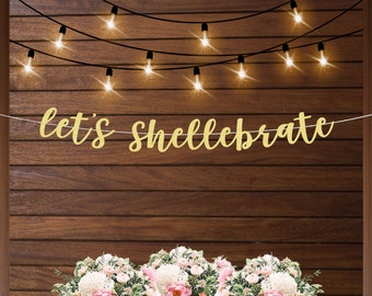 Let's shellebrate banner, mermaid themed birthday party, under the sea birthday party decorations, cute birthday banner for mermaid party