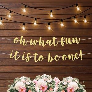 Oh what fun it is to be one banner, Christmas party banner, Christmas themed first birthday, winter wonderland first birthday decorations