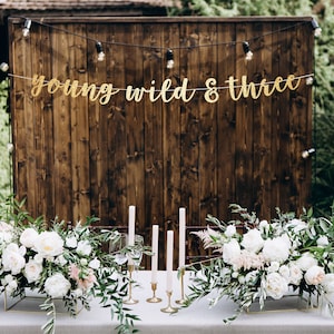 Young wild and three banner, third birthday banner, third birthday party decorations, 3rd birthday banner, 3rd birthday party decorations