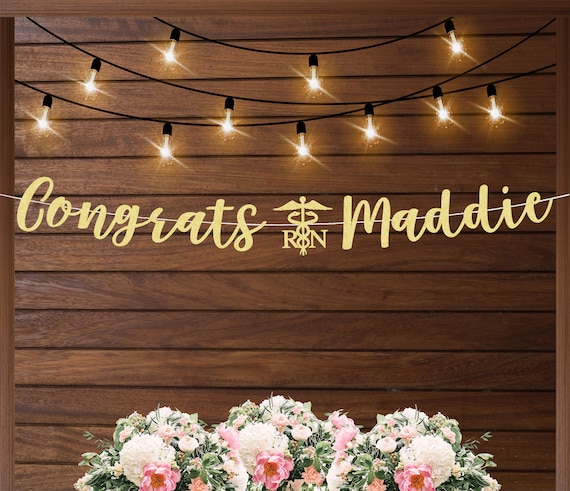 Nurse banner, nurse graduation party decorations, nurse grad banner, nurse graduation banner, nurse personalized banner, RN party banner