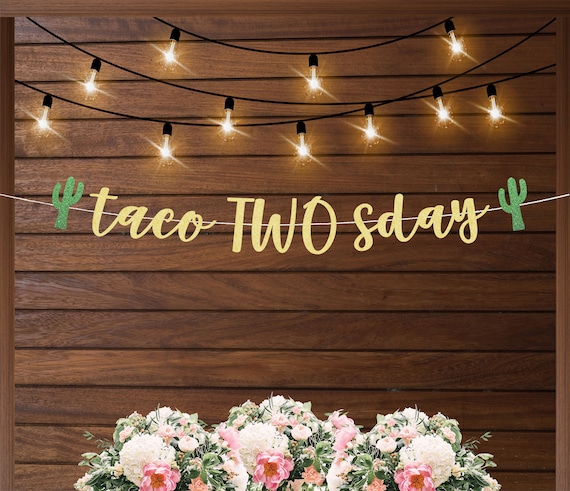 Taco TWOsday banner, Taco TWOsday birthday party decorations, 2nd birthday decor, second birthday Mexican fiesta decorations for boy or girl