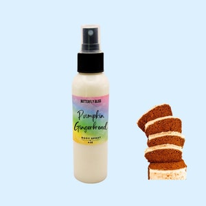 Geurende bodymist en parfumspray Pumpkin Gingerbread | Bodyspray Pompoen Peperkoek | Pompoengeurmist | Peperkoekspray | Herfst: