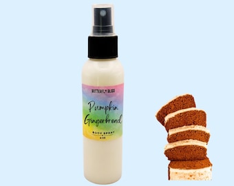 Bruma corporal y perfume en spray con aroma a calabaza y pan de jengibre / Spray corporal con aroma a calabaza y pan de jengibre / Bruma con aroma a calabaza / Spray con aroma a pan de jengibre / Otoño