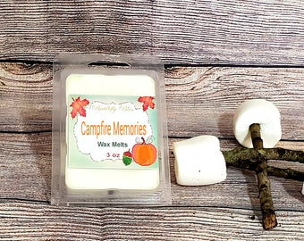 Campfire Memories Wax Melts / Campfire Scented Wax Melts / Marshmallow Wax / Fireside Wax Melts / Camping Party Favors / Camping Gift Idea