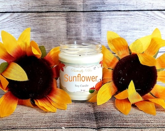 Sunflower Scented Candle | Sunflower Candle | Sunflower | Sunflower Soy Candle | Fall Sunflower | Soy Candle | Sunflower Gift | Sunflowers