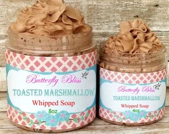 Toasted Marshmallow Scented Whipped Soap | Foaming whipped bath | Marshmallow scented bath soap | Body soap | Body Wash / foaming whipped