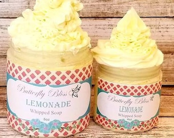 Whipped Soap | Creamy luxurious whipped soap | moisturizing and cleansing | shaving soap | showering and bathing soap | lemonade scented