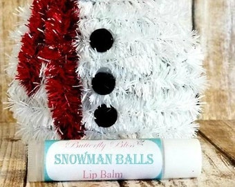 Snowman Balls Lip Balm | Christmas Stocking Stuffer | Giveaway Gift | Winter Lip Balms | Personalized Lip Balms | Coworker Gift | lip balms