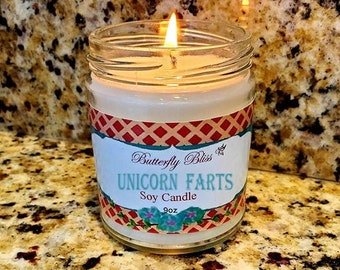 Unicorn Farts Candle | Funny Gift For Girlfriend | Cheeky Gift | Funny Gift | Quirky Gift | Humorous Gift | Joke gift | Scented Candle